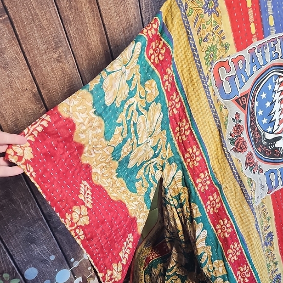 OOAK GRATEFUL DEAD KANTHA KIMONO SM-2X - Picture 4 of 10